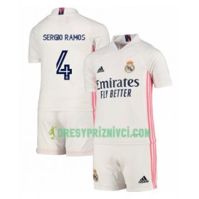 Fotbalový Komplet Real Madrid Sergio Ramos 4 Dětské Domácí 2020-2021 Krátký Rukáv (+ trenýrky)